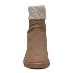 Clearance Earth Shoes Gresa Waterproof Block Heel Round Toe Casual Booties Taupe