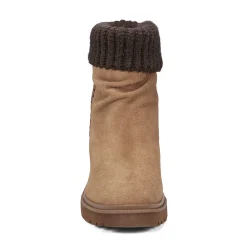 Outlet Earth Shoes Gresa Waterproof Block Heel Round Toe Casual Booties Medium Natural