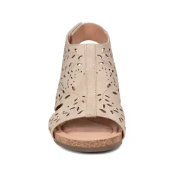 Clearance Earth Shoes Halin Round Toe Casual Slingback Wedge Sandals Light Natural