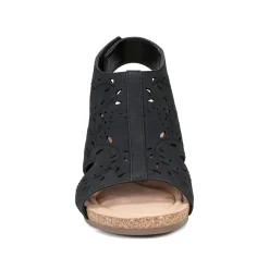Hot Earth Shoes Halin Round Toe Casual Slingback Wedge Sandals Black