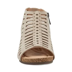 Discount Earth Shoes Hana Round Toe Laser Cut Dress Sandals Light Natural