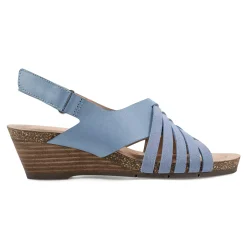 New Earth Shoes Hartie Round Toe Stacked Heel Dress Sandals
