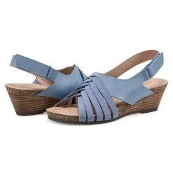 New Earth Shoes Hartie Round Toe Stacked Heel Dress Sandals