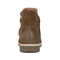 New Earth Shoes Hilaree Water Repellent Round Toe Ruched Casual Booties Medium Brown