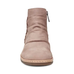 Outlet Earth Shoes Hilaree Water Repellent Round Toe Ruched Casual Booties Taupe