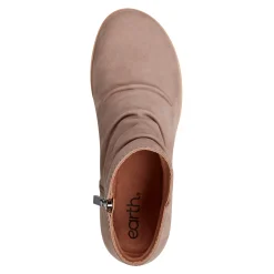 Outlet Earth Shoes Hilaree Water Repellent Round Toe Ruched Casual Booties Taupe