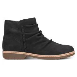 New Earth Shoes Hilaree Water Repellent Round Toe Ruched Casual Booties Black