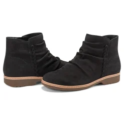 New Earth Shoes Hilaree Water Repellent Round Toe Ruched Casual Booties Black