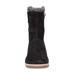 Hot Earth Shoes Hyland Water Repellent Round Toe Flat Casual Booties Black