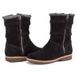Hot Earth Shoes Hyland Water Repellent Round Toe Flat Casual Booties Black