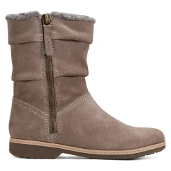 Sale Earth Shoes Hyland Water Repellent Round Toe Flat Casual Booties Dark Gray
