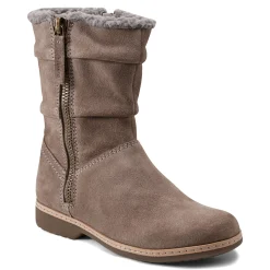 Sale Earth Shoes Hyland Water Repellent Round Toe Flat Casual Booties Dark Gray