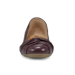Clearance Earth Shoes Jacci Lightweight Round Toe Slip-on Dress Flats Dark Red