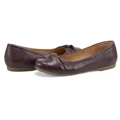 Clearance Earth Shoes Jacci Lightweight Round Toe Slip-on Dress Flats Dark Red