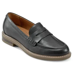 Discount Earth Shoes Javas Round Toe Casual Slip-on Loafers Black