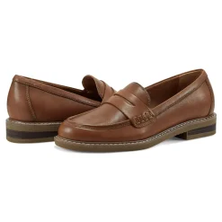 Discount Earth Shoes Javas Round Toe Casual Slip-on Loafers Medium Brown