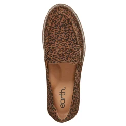 Sale Earth Shoes Javas Round Toe Casual Slip-on Loafers Leopard