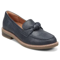 Discount Earth Shoes Jayde Knotted Loafers Dark Blue Leather