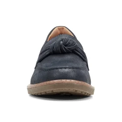 Discount Earth Shoes Jayde Knotted Loafers Dark Blue Leather