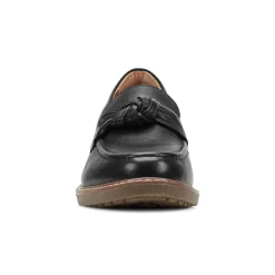 Earth Shoes Jayde Knotted Loafers Black Leather