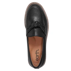 Earth Shoes Jayde Knotted Loafers Black Leather