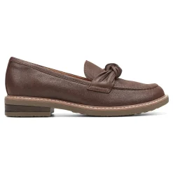 Online Earth Shoes Jayde Knotted Loafers Dark Brown Leather