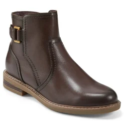 Outlet Earth Shoes Jenna Round Toe Casual Booties Dark Brown