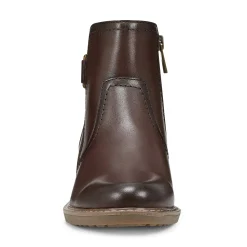 Outlet Earth Shoes Jenna Round Toe Casual Booties Dark Brown