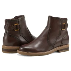Outlet Earth Shoes Jenna Round Toe Casual Booties Dark Brown