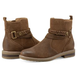 Clearance Earth Shoes Jeno Round Toe Casual Booties Dark Natural