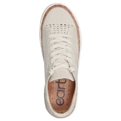 Hot Earth Shoes Knight Round Toe Lace-up Casual Sneakers Ivory