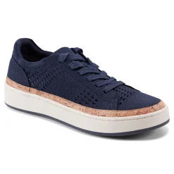 New Earth Shoes Knight Round Toe Lace-up Casual Sneakers Dark Blue