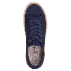 New Earth Shoes Knight Round Toe Lace-up Casual Sneakers Dark Blue