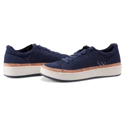 New Earth Shoes Knight Round Toe Lace-up Casual Sneakers Dark Blue
