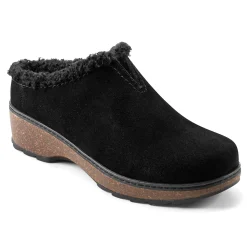 Earth Shoes Kolia Round Toe Slip-on Casual Clogs Black Suede