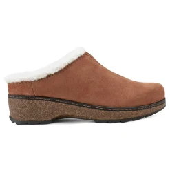 Discount Earth Shoes Kolia Round Toe Slip-on Casual Clogs Medium Brown Suede