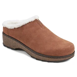 Discount Earth Shoes Kolia Round Toe Slip-on Casual Clogs Medium Brown Suede