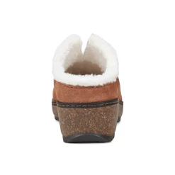 Discount Earth Shoes Kolia Round Toe Slip-on Casual Clogs Medium Brown Suede