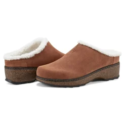 Discount Earth Shoes Kolia Round Toe Slip-on Casual Clogs Medium Brown Suede