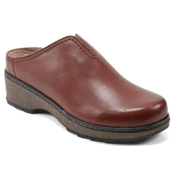 Outlet Earth Shoes Kolia Round Toe Slip-on Casual Clogs Medium Brown