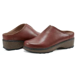 Outlet Earth Shoes Kolia Round Toe Slip-on Casual Clogs Medium Brown