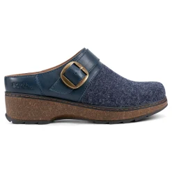 Sale Earth Shoes Kulla Slip-on Round Toe Casual Clogs Blue Wool