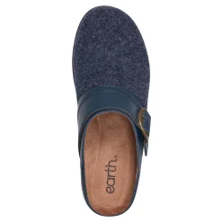 Sale Earth Shoes Kulla Slip-on Round Toe Casual Clogs Blue Wool