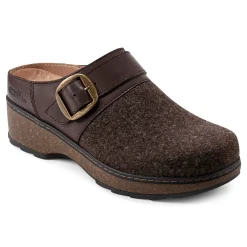 Earth Shoes Kulla Slip-on Round Toe Casual Clogs Brown Wool