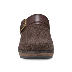 Earth Shoes Kulla Slip-on Round Toe Casual Clogs Brown Wool