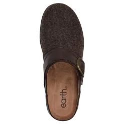Earth Shoes Kulla Slip-on Round Toe Casual Clogs Brown Wool