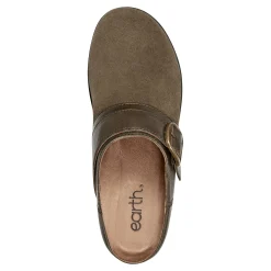Outlet Earth Shoes Kulla Slip-on Round Toe Casual Clogs Dark Green