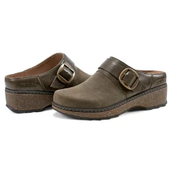 Outlet Earth Shoes Kulla Slip-on Round Toe Casual Clogs Dark Green