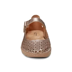 Earth Shoes Lady Perforated Slip-On Ballet Flat Gold