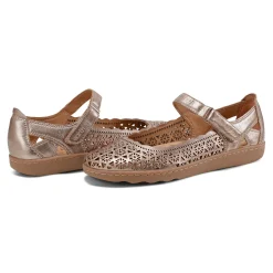 Earth Shoes Lady Perforated Slip-On Ballet Flat Gold